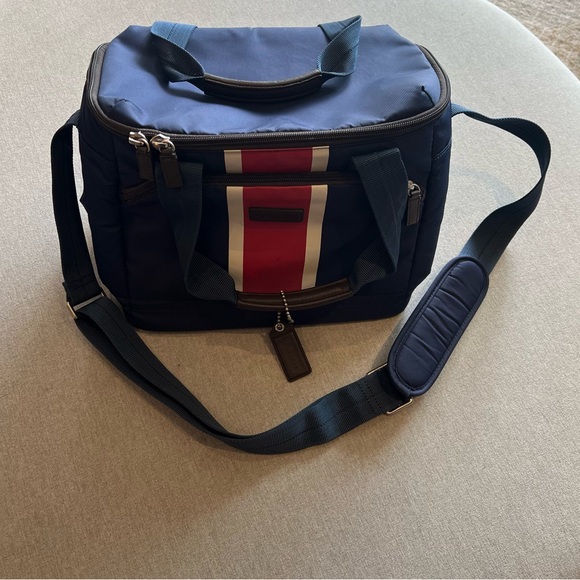 COACH COOLER- Blue with black interior and red and cream strip detail . - Picture 2 of 7